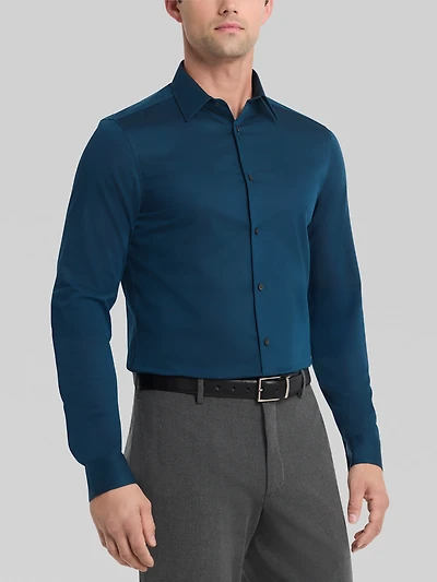 Slim Fit Herringbone Dress Shirt