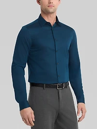 Slim Fit Herringbone Dress Shirt