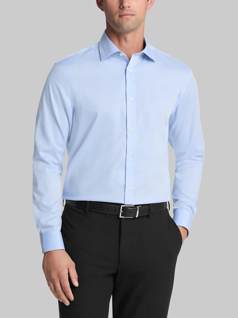 Classic Fit 100% Cotton Herringbone Dress Shirt
