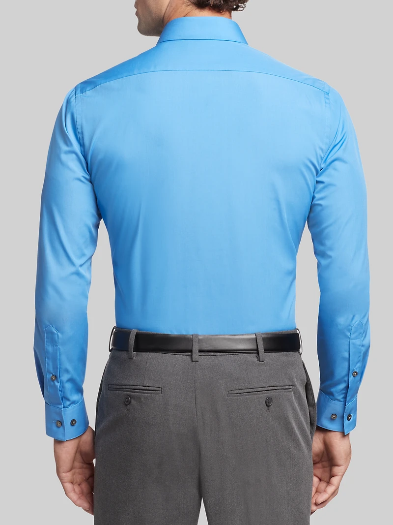 Athletic Fit Solid Poplin Dress Shirt