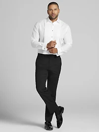 Modern Fit Pleated Front Formal Dress Shirt