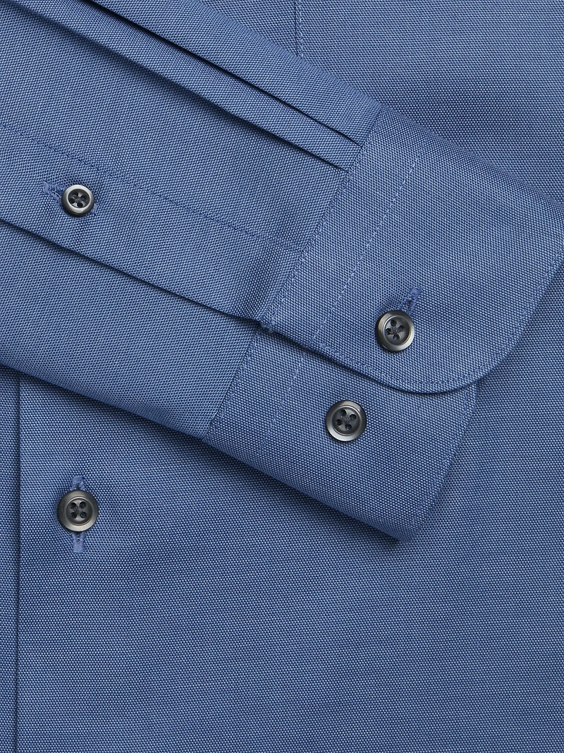 Slim Fit Solid Sharkskin Dress Shirt