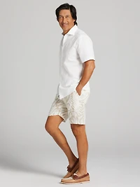 Modern Fit Linen Blend Spread Collar Button Up Shirt