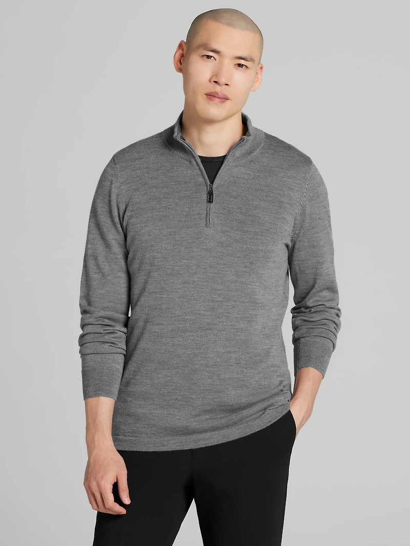 Merino Wool Quarter Zip Sweater