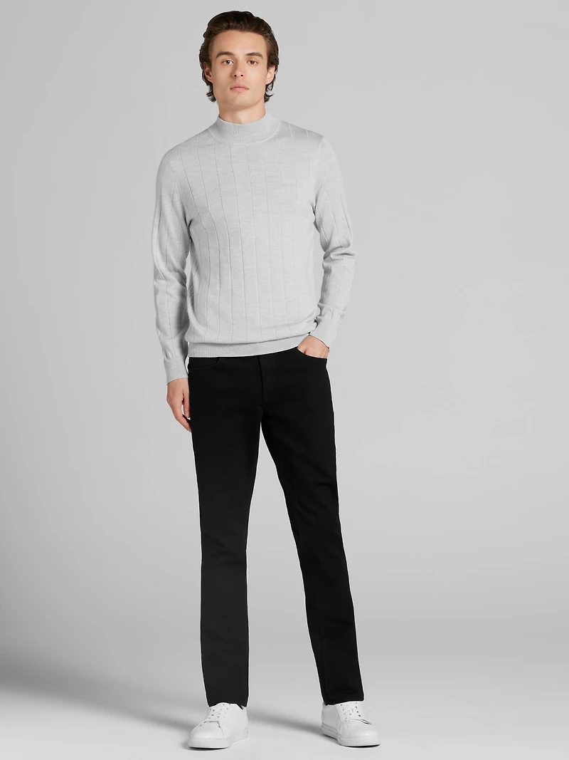 Merino Wool Mock Neck Sweater