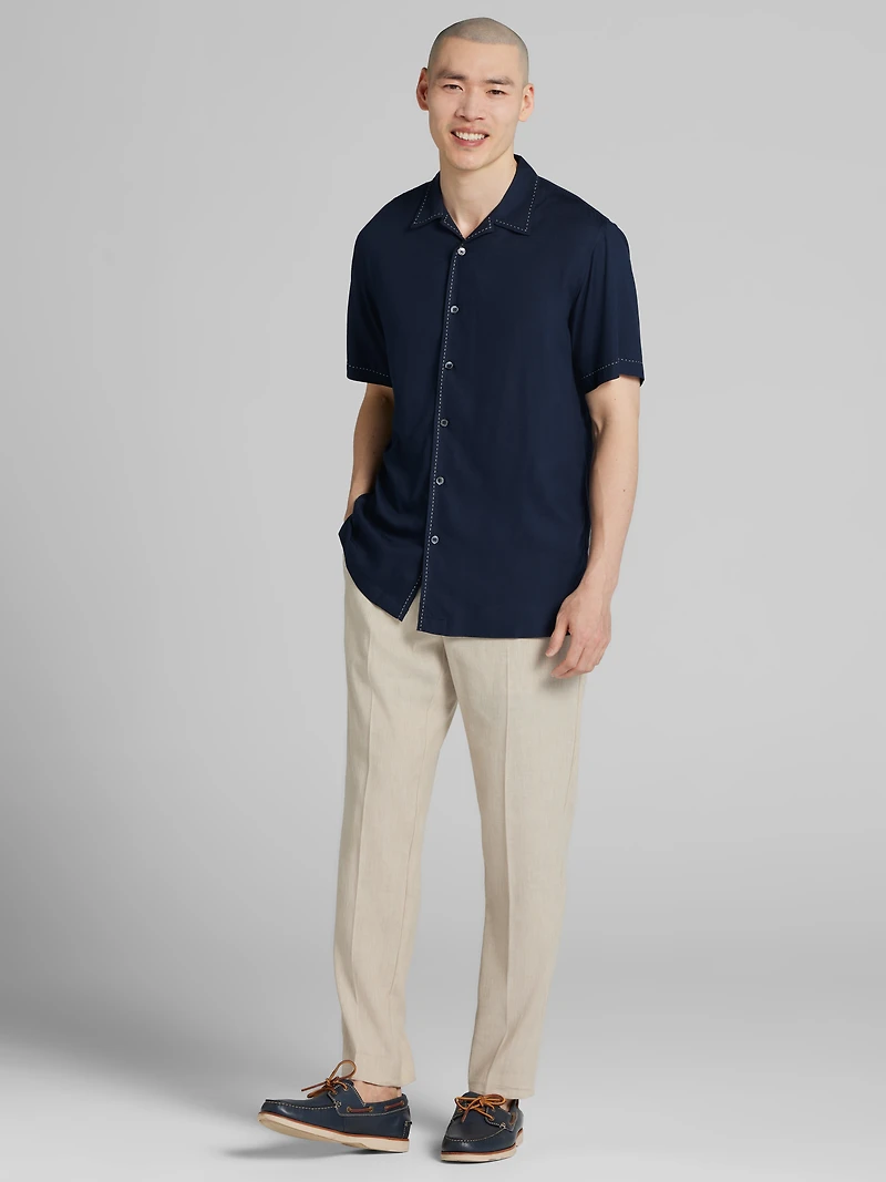 Modern Fit Short Sleeve Camp Shirt