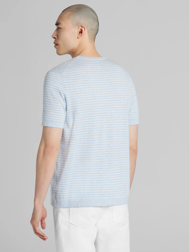Heathered Stripe Crewneck Sweater