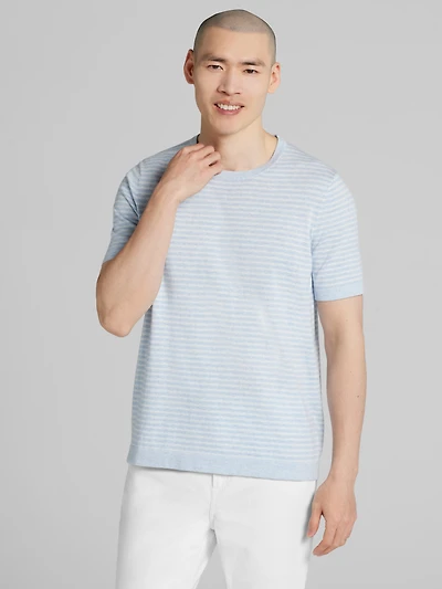 Heathered Stripe Crewneck Sweater