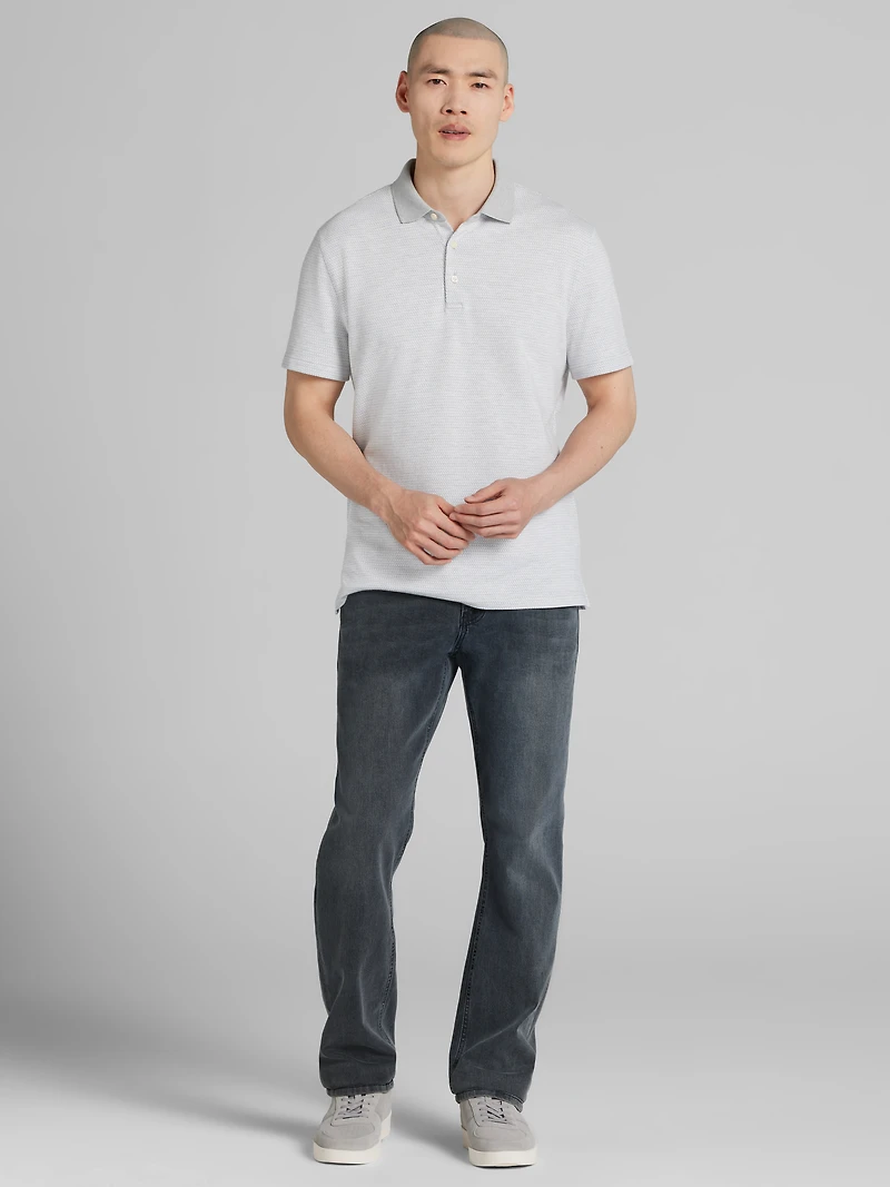 Modern Fit Basketweave Jacquard Polo