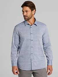 Slim Fit Spread Collar Button Up Shirt