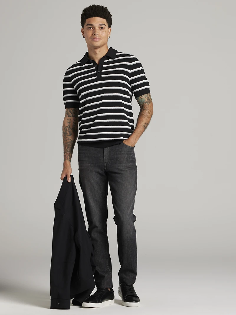Slim Fit Stripe Polo Sweater