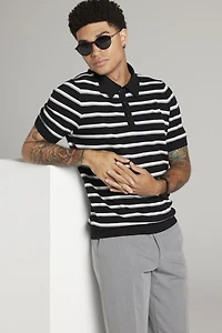 Slim Fit Stripe Polo Sweater
