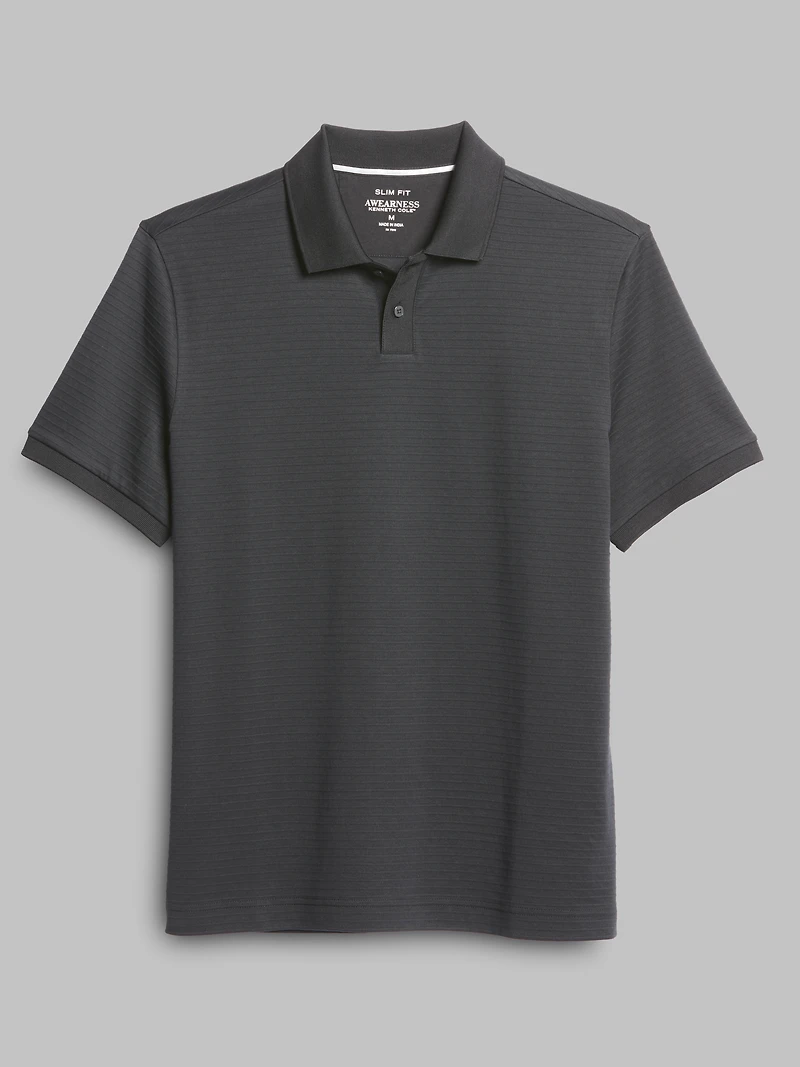 Slim Fit Ottoman Ribbed Polo