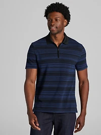 Slim Fit Space Dye Stripe Polo