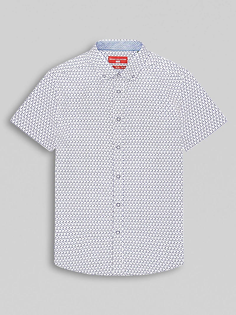 Modern Fit 4-Way Stretch Short Sleeve Button Up Shirt