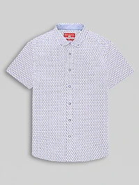 Modern Fit 4-Way Stretch Short Sleeve Button Up Shirt