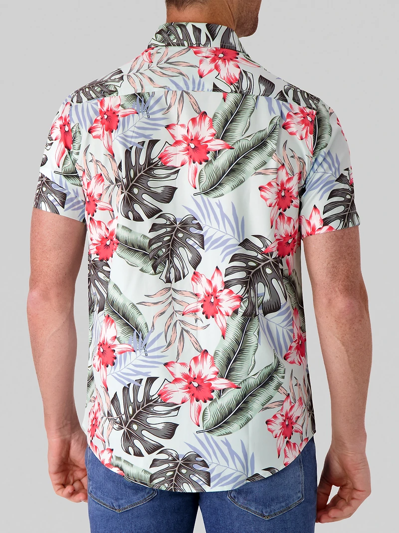 Modern Fit Short Sleeve 4-Way Stretch Button Up Shirt