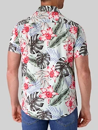 Modern Fit Short Sleeve 4-Way Stretch Button Up Shirt