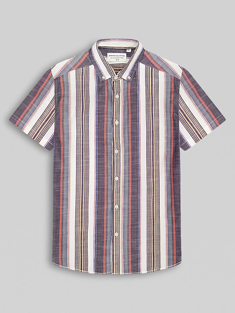 Modern Fit Cotton Button Up Shirt