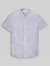 Modern Fit Short Sleeve Cotton Button Up Shirt