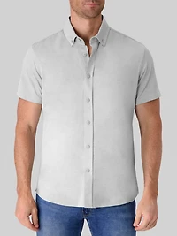 Modern Fit Pique Melange Knit Button Up Shirt