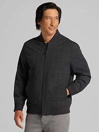 Modern Fit Windowpane Bomber Jacket