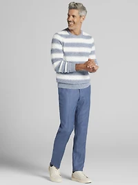Modern Fit Striped Crew Neck Sweater