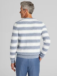 Modern Fit Striped Crew Neck Sweater