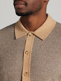 Modern Fit Jacquard Shirt Front Sweater