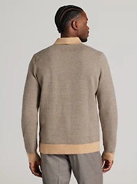 Modern Fit Jacquard Shirt Front Sweater