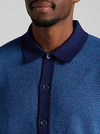 Modern Fit Jacquard Shirt Front Sweater