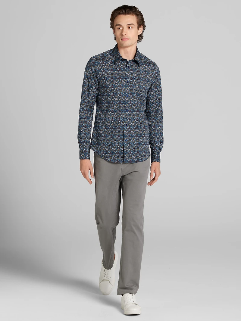 Slim Fit Floral Button Up Shirt