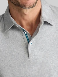 Slim Fit Damaschino Wrinkle-Free Long Sleeve Polo