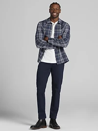 Modern Fit Plaid Knit Overshirt