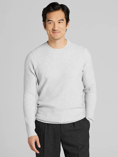 Basketweave Crewneck Sweater