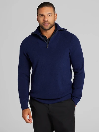 Ribbed Quarter Zip Sweater