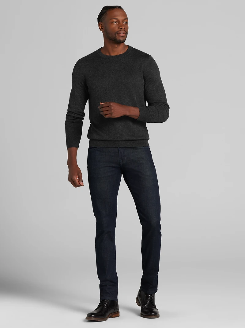 Modern Fit Marled Jersey Crewneck Sweater