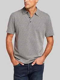 Regular Fit Diamond Jacquard Short Sleeve Polo