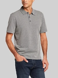 Regular Fit Diamond Jacquard Short Sleeve Polo