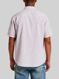Regular Fit Mixy Solid Woven Short Sleeve Shirt