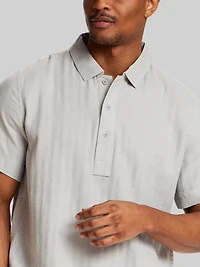 Regular Fit Herringbone Woven Short Sleeve Shirt