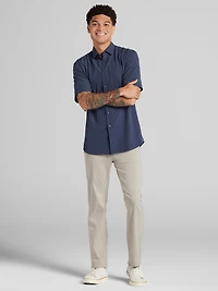 Modern Fit Short Sleeve 4-Way Stretch Button Up Shirt