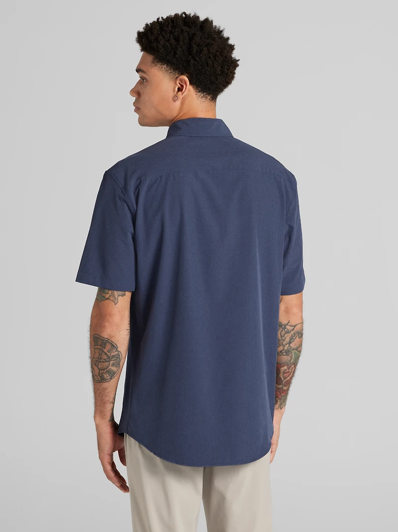 Modern Fit Short Sleeve 4-Way Stretch Button Up Shirt