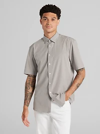 Modern Fit Short Sleeve 4-Way Stretch Button Up Shirt