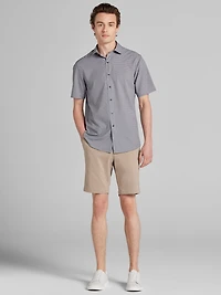 Slim Fit Patterned Short Sleeve Button Up Shirt