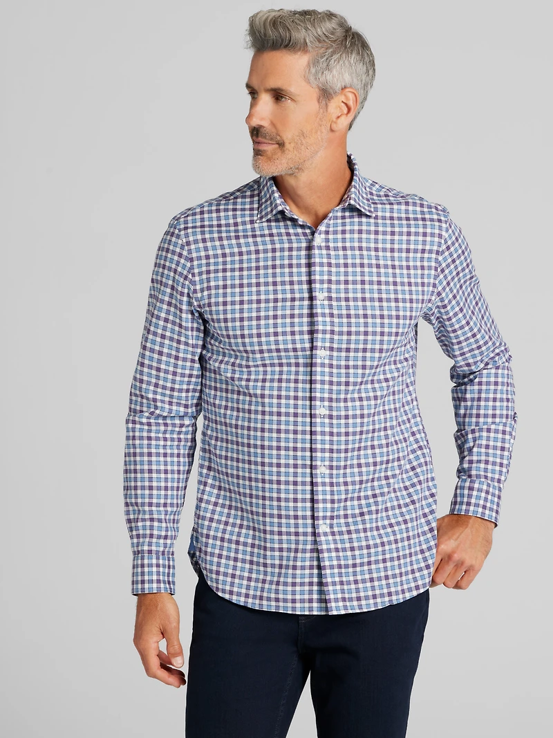 Modern Fit Comfort Stretch Button Up Shirt
