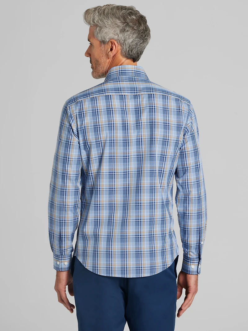 Modern Fit Plaid Button Up Shirt