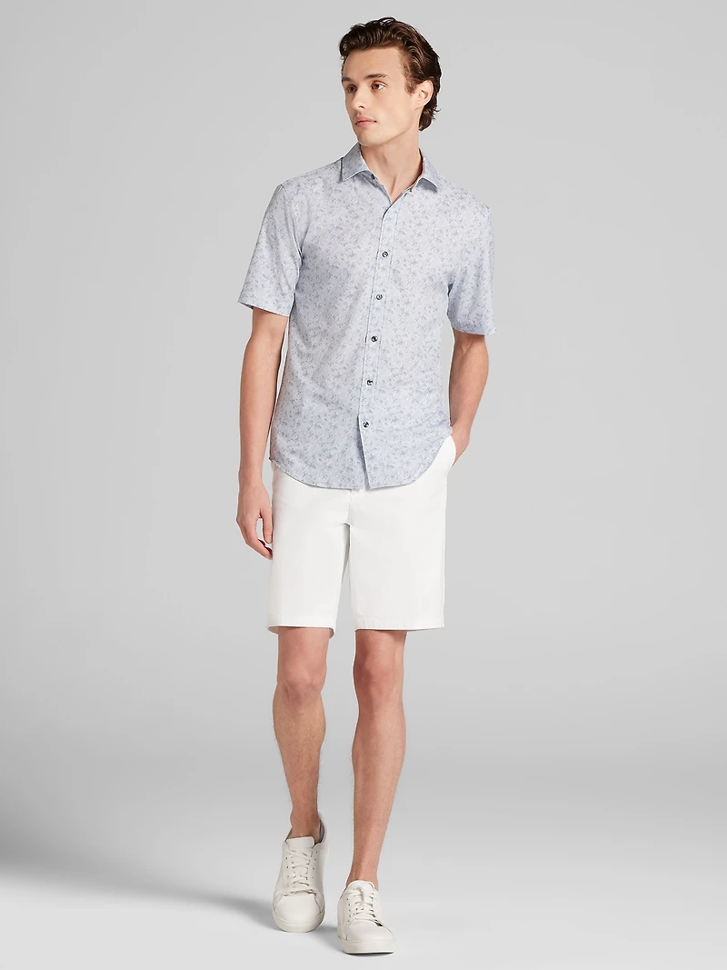 CHILLFLEX Slim Fit 4-Way Stretch Short Sleeve Button Up Shirt