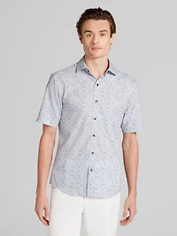 CHILLFLEX Slim Fit 4-Way Stretch Short Sleeve Button Up Shirt