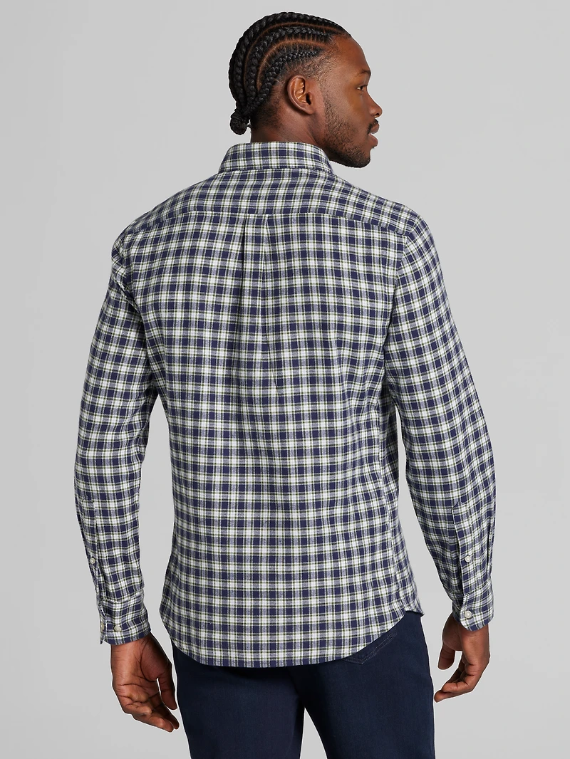 Modern Fit Flannel Button Up Shirt